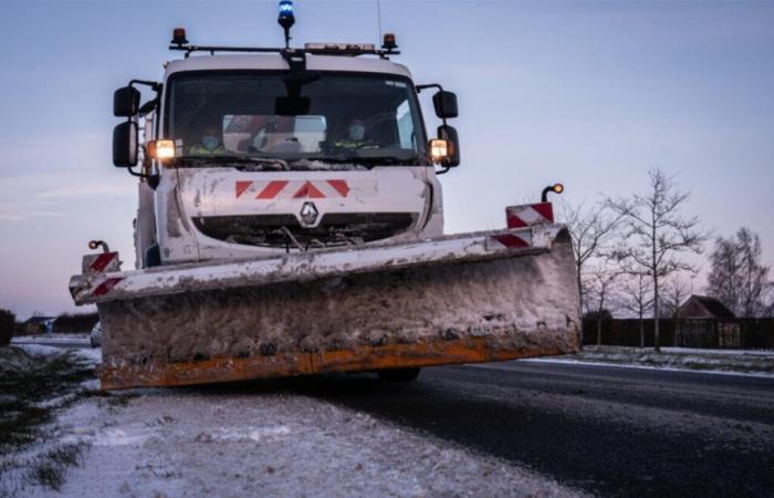 circulation difficile sur les routes autour de Louviers