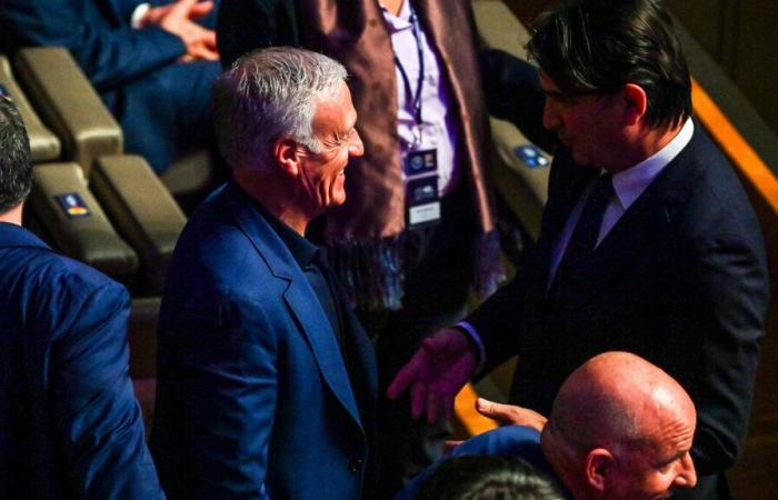 la réaction souriante de Didier Deschamps après le tirage au sort du quart France-Croatie