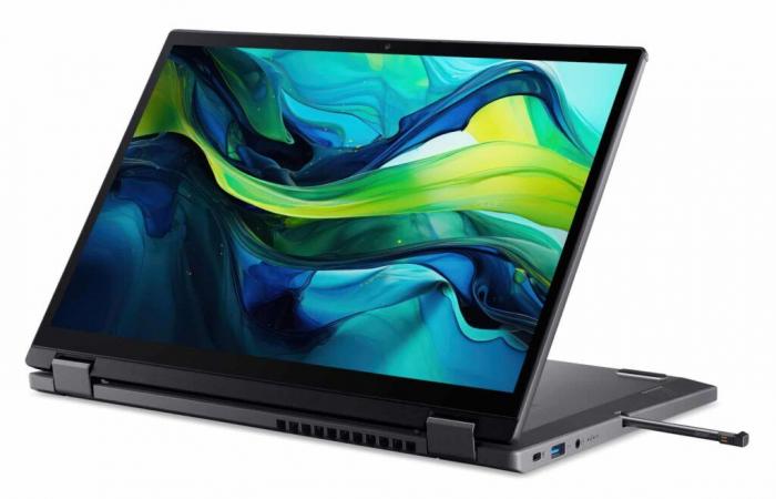 Promo 799 € Acer Aspire Spin 14 ASP14-51MTN-567Z, PC portable 2 en 1 Tablette nomade 10h Écran tactile 14″ facile à transporter Intel Raptor Core 5 120U TB4