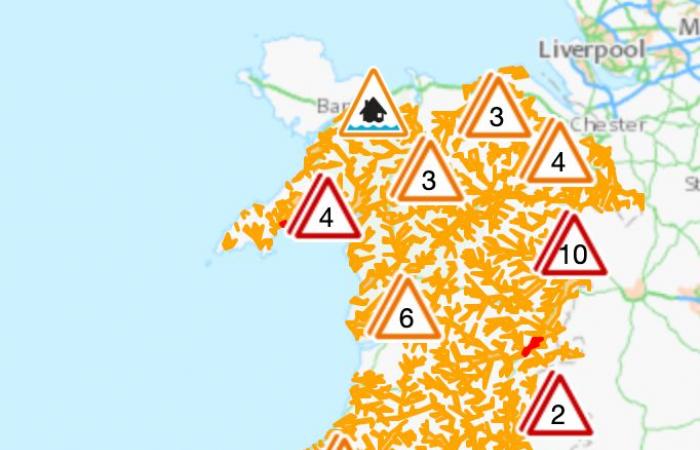 Avertissements météorologiques mettant la vie en danger en cas de pluie et de vent au Royaume-Uni alors que 300 zones sont touchées par un risque d’inondation