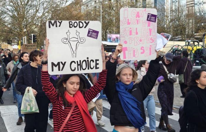 des centaines de personnes manifestent contre les violences sexistes à Bruxelles