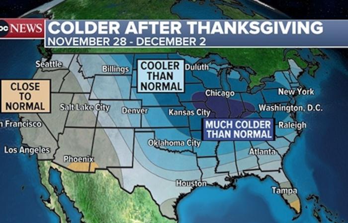 La météo pourrait avoir un impact sur les voyages de Thanksgiving