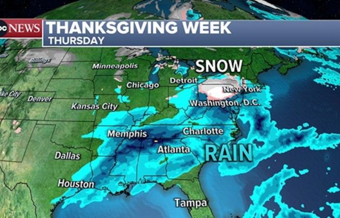 La météo pourrait avoir un impact sur les voyages de Thanksgiving