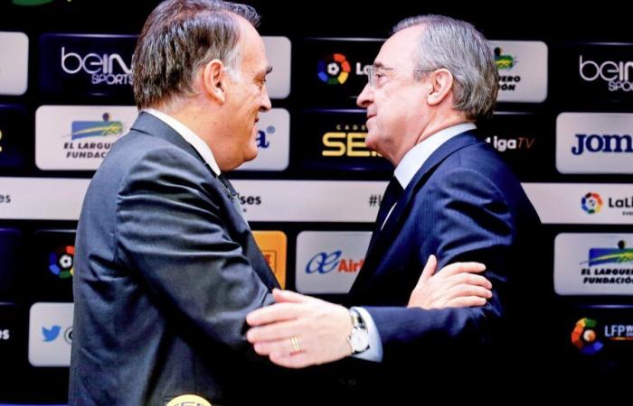 “Le sauveur du football que personne ne soutient”, la réponse cinglante de Tebas aux attaques de Florentino Perez