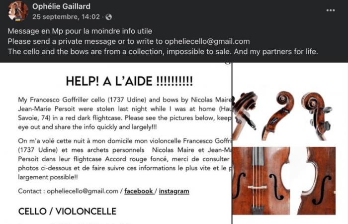 le violoncelle à 1 million d’euros trouvé