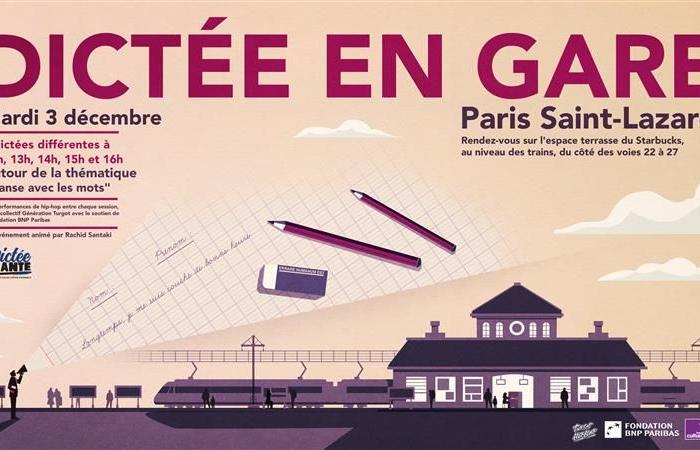 France Culture et SNCF Gares & Connexions vous donnent rendez-vous en gare de Paris Saint-Lazare pour cinq dictées géantes