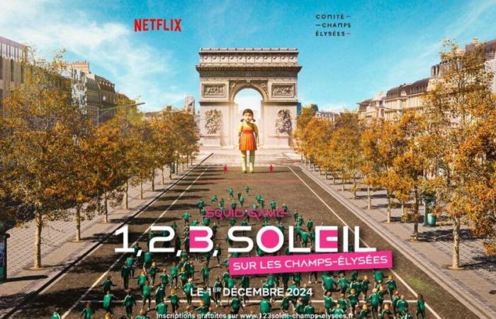 Netflix organise des parties géantes du jeu 1, 2, 3 soleil sur les Champs-Élysées