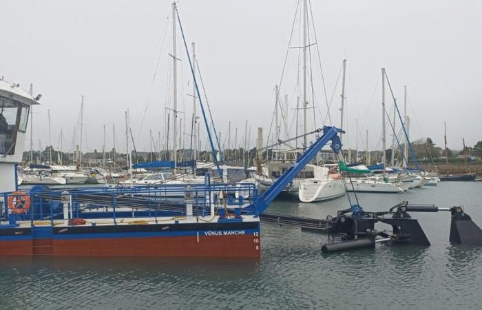 les travaux de dragage ont démarré dans le port de Barneville-Carteret