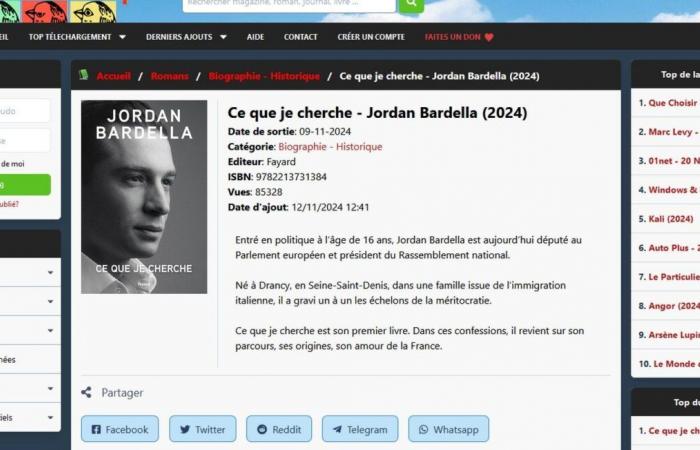 Le livre de Jordan Bardella, « What I’m seek for », cartonne sur les plateformes de téléchargement illégal