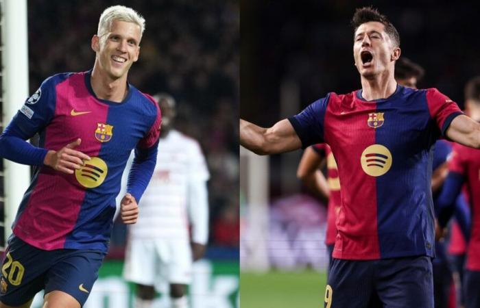 Le centurion Robert Lewandowski et Dani Olmo font des dégâts alors que les Blaugrana se battent contre le package surprise de la Ligue des champions