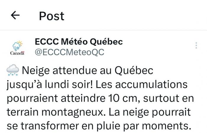 Première chute de neige dans la région de Québec, les accidents se multiplient