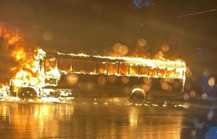 Un bus électrique prend feu