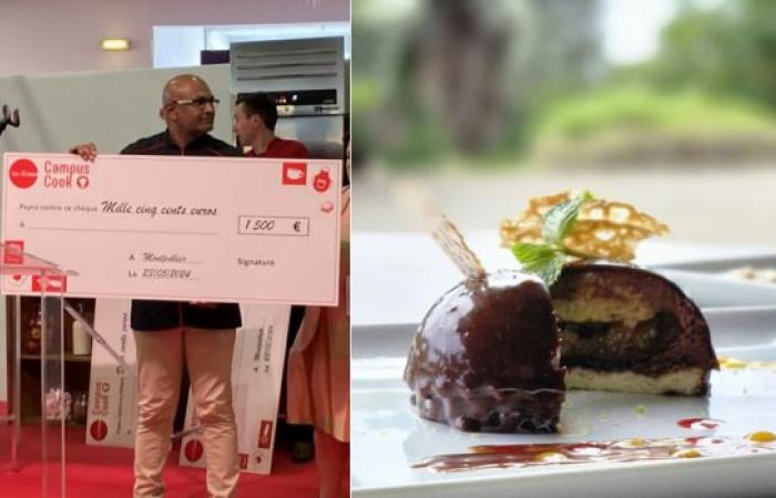 Jean-Jacques Nany, pastry chef from Crous de La Réunion and Mayotte wins 1st prize in the Campus Cook 2024 competition