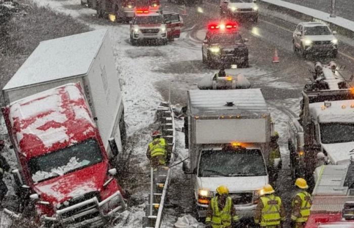 Première chute de neige dans la région de Québec, les accidents se multiplient