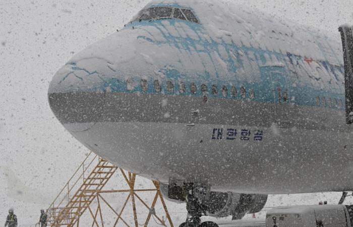 images de chutes de neige record à Séoul pour le mois de novembre