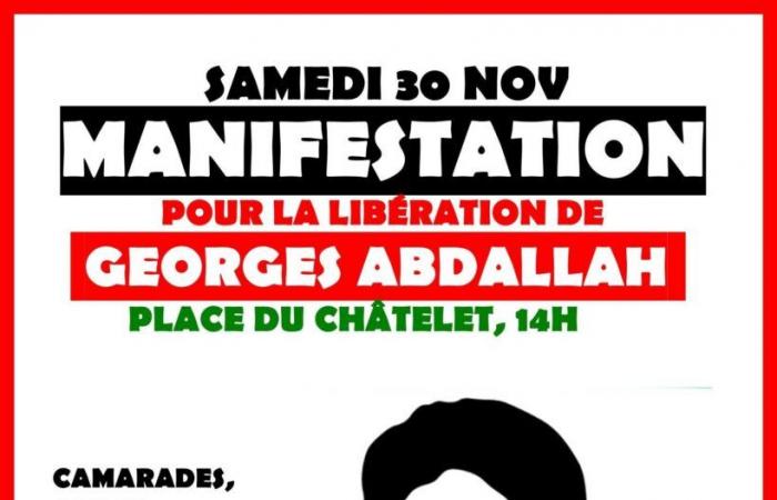 Manifestation pour exiger la libération de Georges Abdallah !