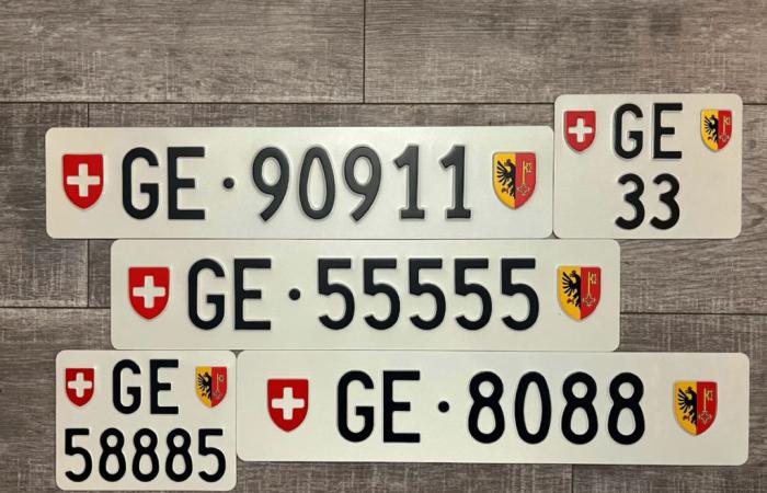 La plaque d’immatriculation GE 55555 s’envole à 48’000 francs