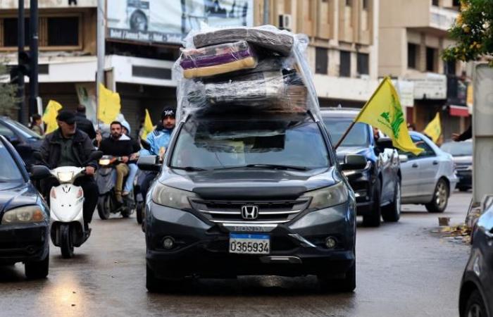 Des milliers de Libanais sur le chemin du retour, après le cessez-le-feu entre Israël et le Hezbollah (Photo)