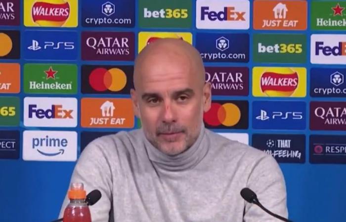 après le tirage au sort de Manchester City, Pep Guardiola est apparu avec un crâne et un nez endommagés