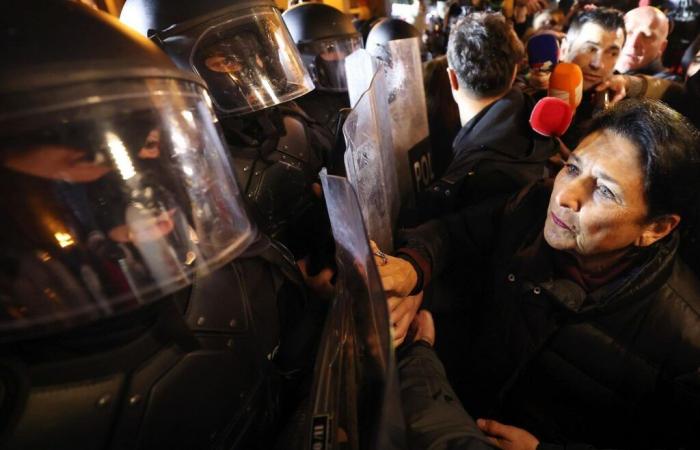 La police tire des gaz lacrymogènes sur des manifestants pro-européens