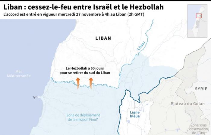 Carte – Cessez-le-feu entre Israël et le Hezbollah, Israël veut se concentrer sur Gaza et l’Iran