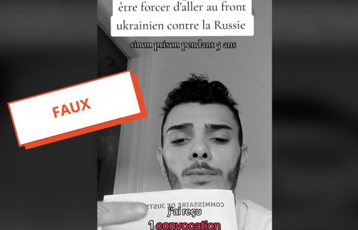 Sur Tiktok, un homme prétend faussement que la France l’envoie « de force » combattre sur le front