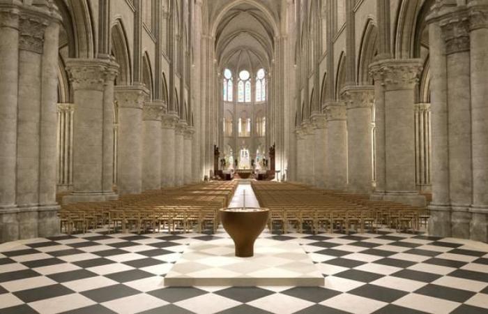 Emmanuel Macron fait sa dernière visite à la cathédrale, avant sa réouverture