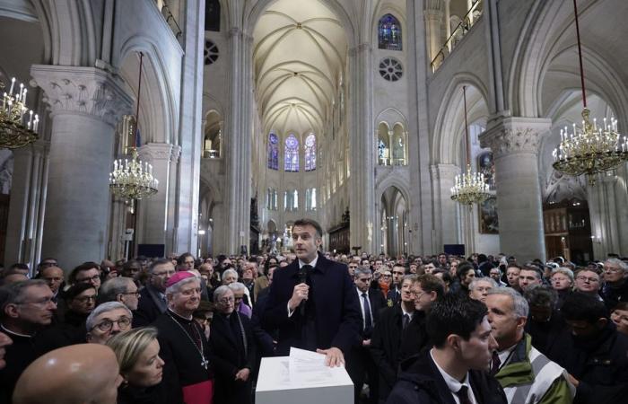 « Vous avez transformé le charbon en art » Les remerciements d’Emmanuel Macron aux artisans de Notre-Dame