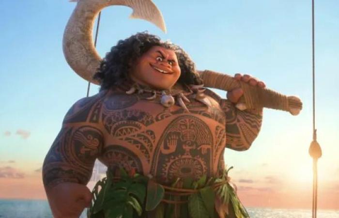 Dwayne Johnson porte un body pour devenir Maui en direct