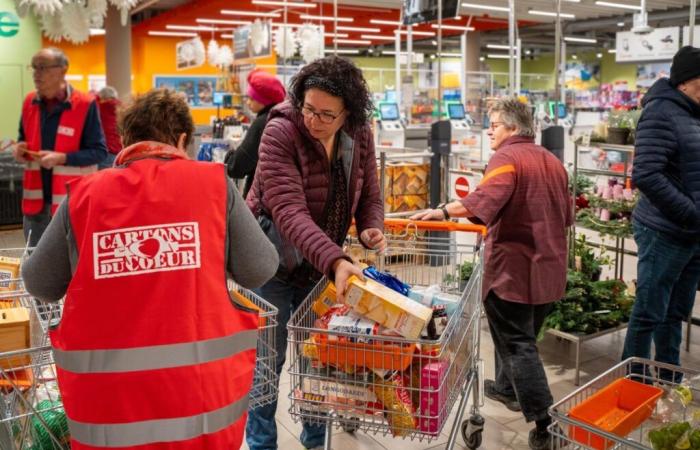 Chez Migros à Delémont, reportage des bénévoles des boîtes du cœur