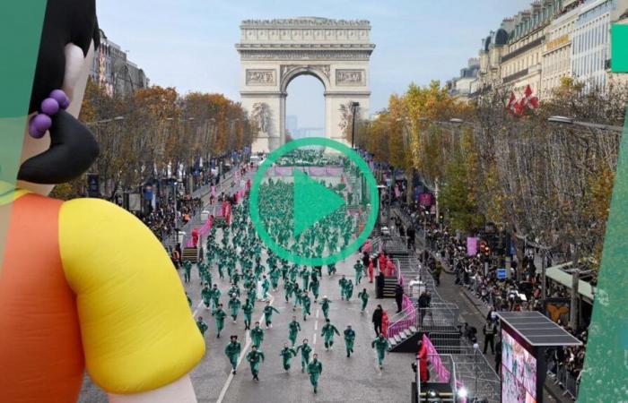 Pour « Squid Game » saison 2, un terrain géant « 1, 2, 3, Soleil » installé sur les Champs-Élysées