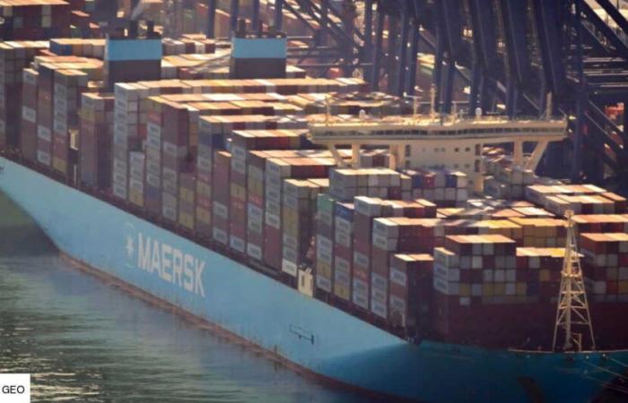 ce navire du géant des transports Maersk permet d’économiser 280 tonnes de CO2 par jour