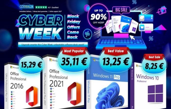 Windows 11 Pro et Microsoft Office sont à prix cassés pour la Cyber ​​Week chez Godeal24 ????