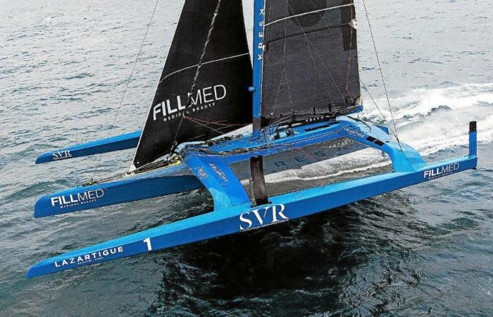 Victime d’une avarie de foil lors du Trophée Jules-Verne, l’Ultime SVR Lazartigue revient à Concarneau