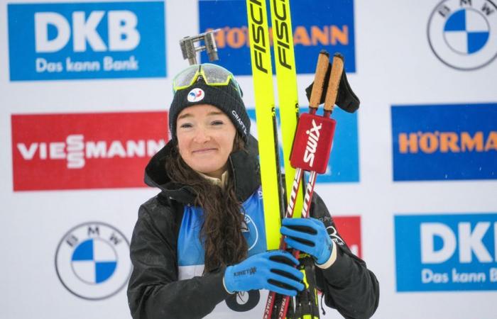 la biathlète franc-comtoise, leader de la Coupe du monde après sa victoire lors de la première course individuelle