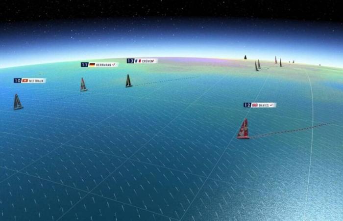 la cartographie 3D de la 25ème journée de course marquée par l’abandon de Louis Burton