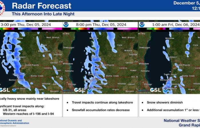 Ces autoroutes pourraient connaître davantage de problèmes de déplacement avec jusqu’à 6 pouces de neige possibles ce soir.