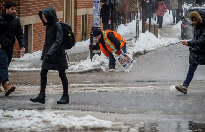 les routes seront glissantes à cause de la pluie verglaçante