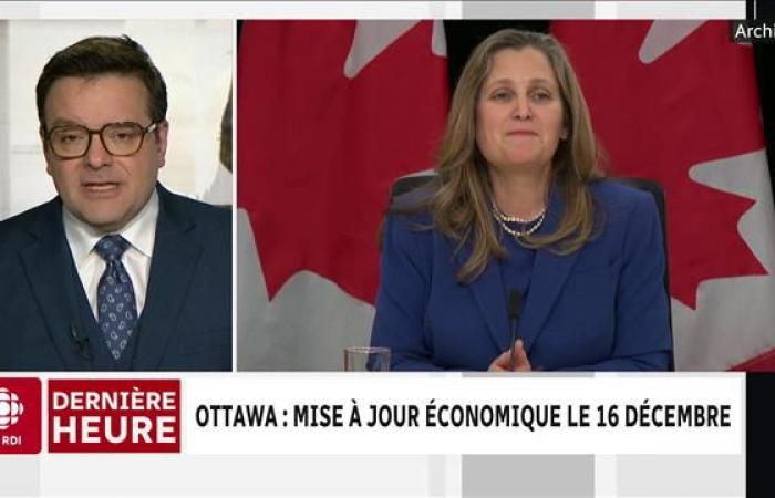 Ottawa présentera sa mise à jour économique le 16 décembre