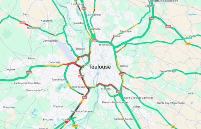 gros bouchons sur l’A64 et l’A620 à Toulouse ce mercredi soir