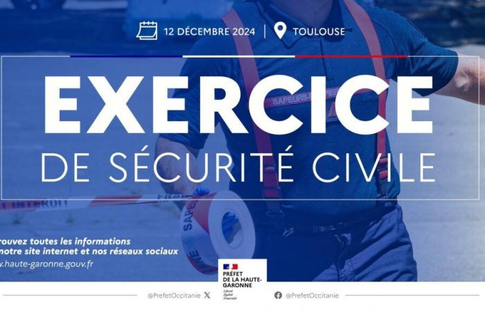 Garonne – Exercice de sécurité civile à Toulouse le jeudi 12 décembre 2024