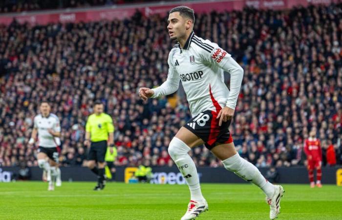 Fulham mène contre Liverpool grâce à Andreas Pereira