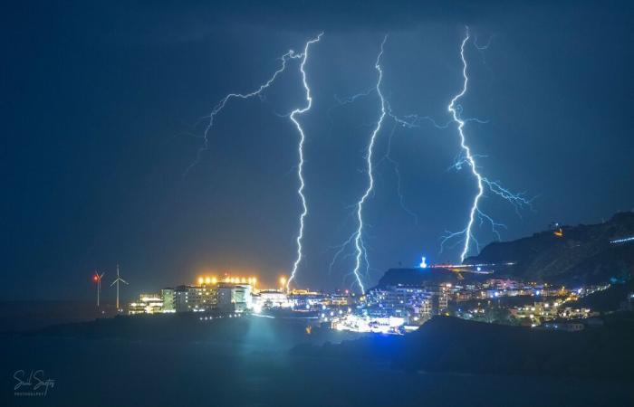 La tempête Dorothea laisse du vent, de la pluie et des éclairs ce samedi soir à La Palma