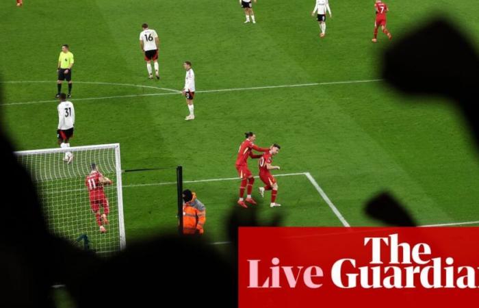 Liverpool 2-2 Fulham, Arsenal 0-0 Everton : montre d’horloge de la Premier League – comme c’est arrivé