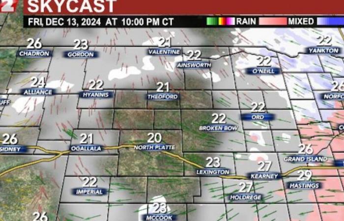 Ciel principalement nuageux avec des risques de neige dans tout le Grand Nebraska