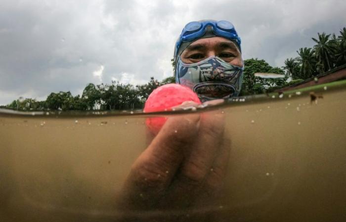 pêcher des balles de golf, la reconversion d’un ancien plongeur de l’armée