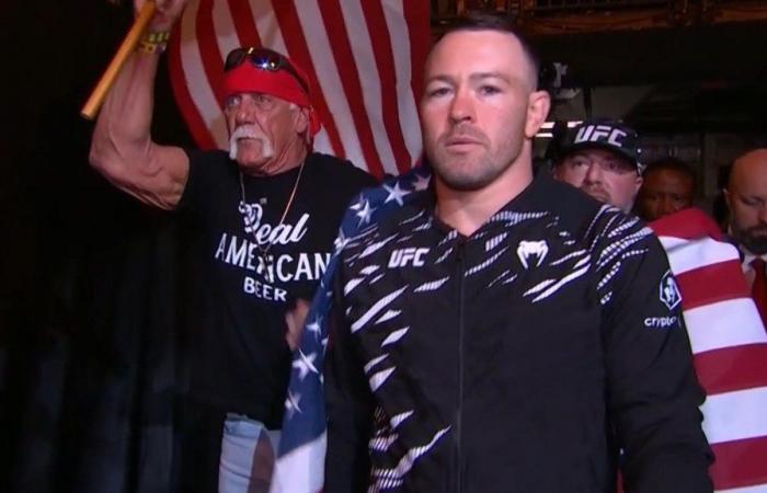 Colby Covington flanqué de Hulk Hogan pour le débrayage de l’UFC Tampa