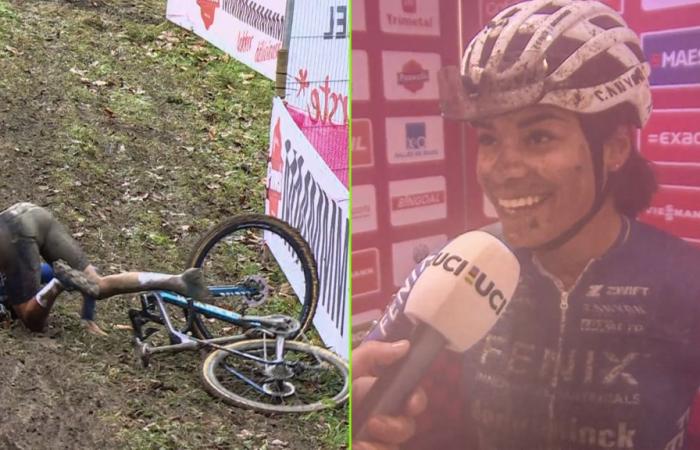 le vainqueur Ceylin Alvarado rit de la chute qui a rendu la ronde finale extrêmement excitante