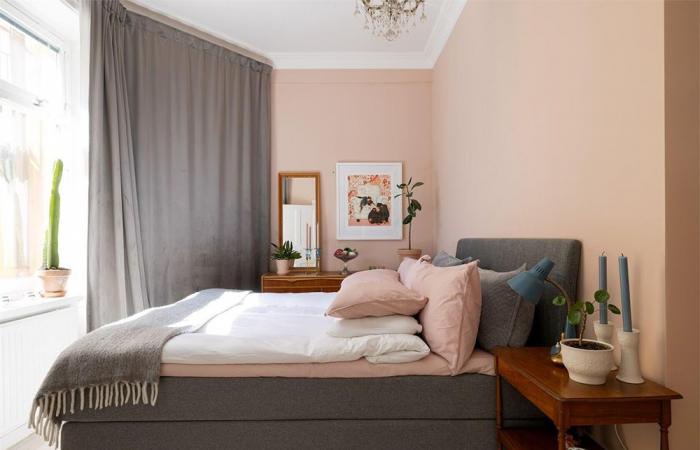 Un appartement de 53m2 à la décoration contrastée entre noir et rose