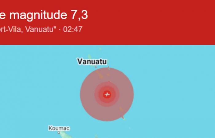 Alerte tsunami à Loyauté et sur la côte Est de la Nouvelle-Calédonie après un séisme au Vanuatu